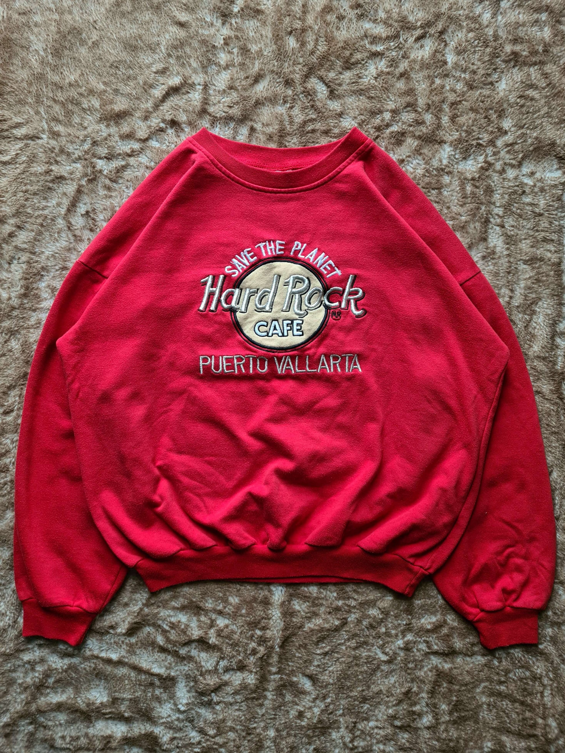 De vintage winkel met tweedehands kleding uit de thrift | 90s HARD ROCK CAFE ''PUERTO VALLARTA'' SWEATSHIRT [L] SWEATSHIRT