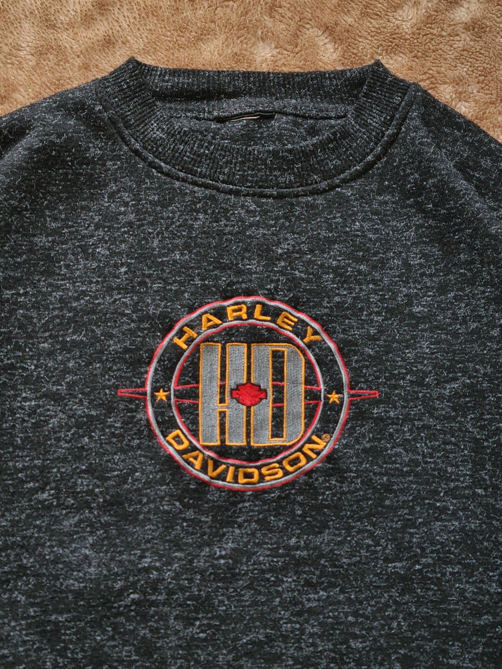 De vintage winkel met tweedehands kleding uit de thrift | 90s HARLEY DAVIDSON EMBROIDERED SWEATSHIRT [L] SWEATSHIRT
