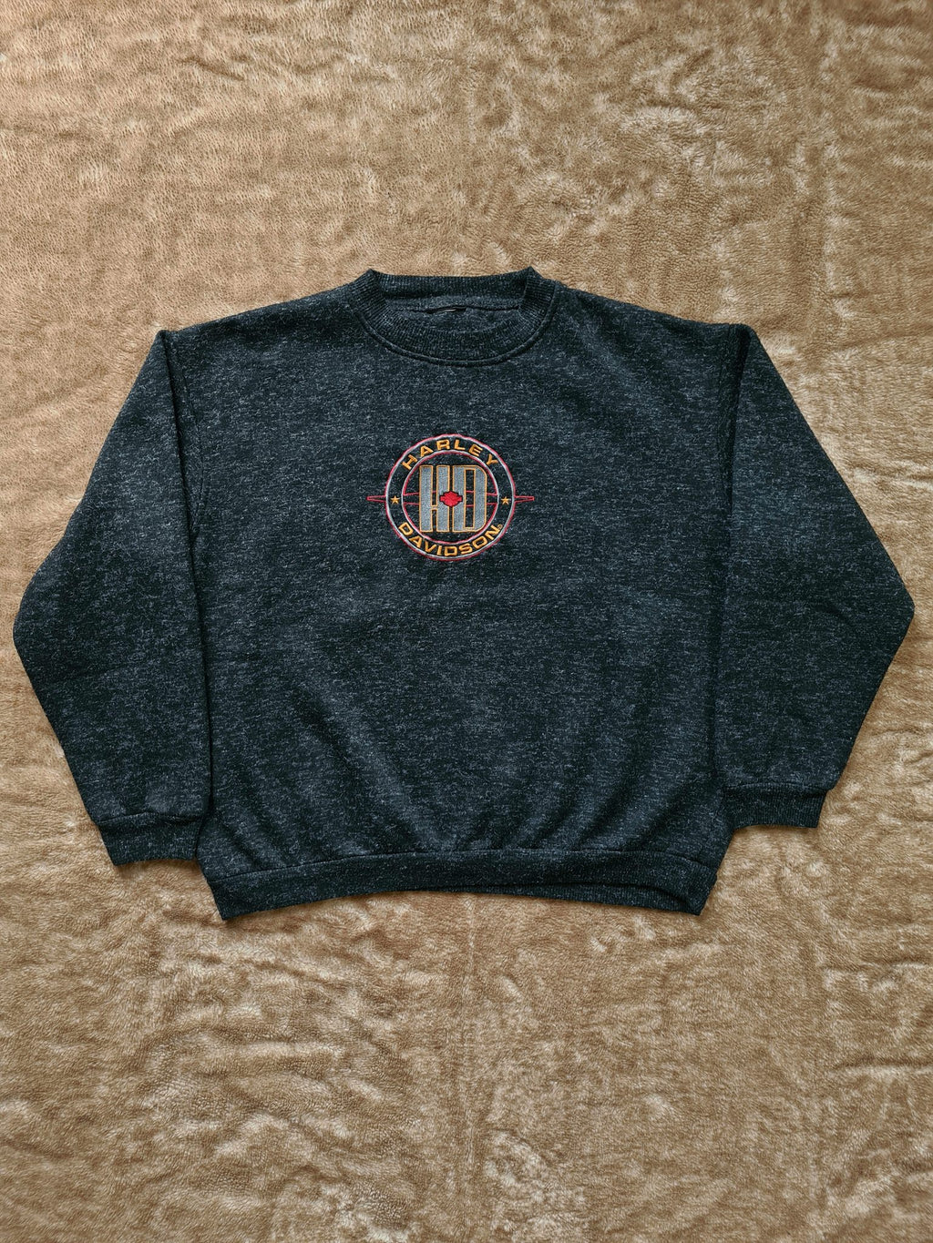 De vintage winkel met tweedehands kleding uit de thrift | 90s HARLEY DAVIDSON EMBROIDERED SWEATSHIRT [L] SWEATSHIRT