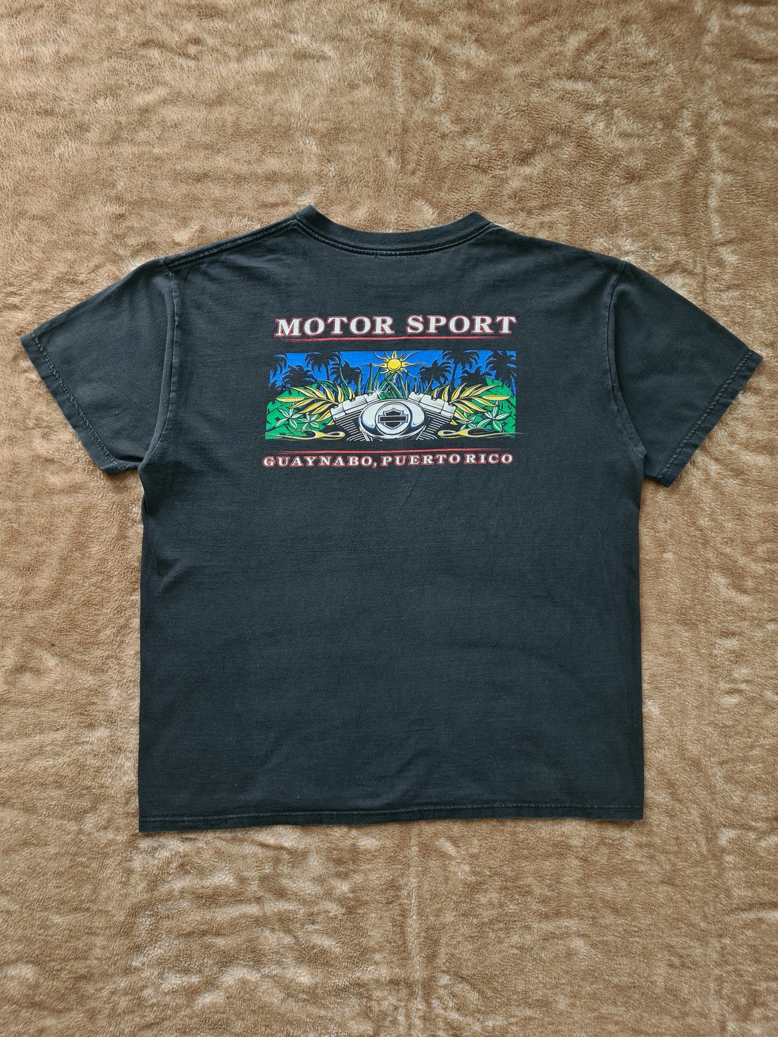 De vintage winkel met tweedehands kleding uit de thrift | 90s HARLEY DAVIDSON ''PUERTO RICO'' T-SHIRT [XL] T-SHIRT