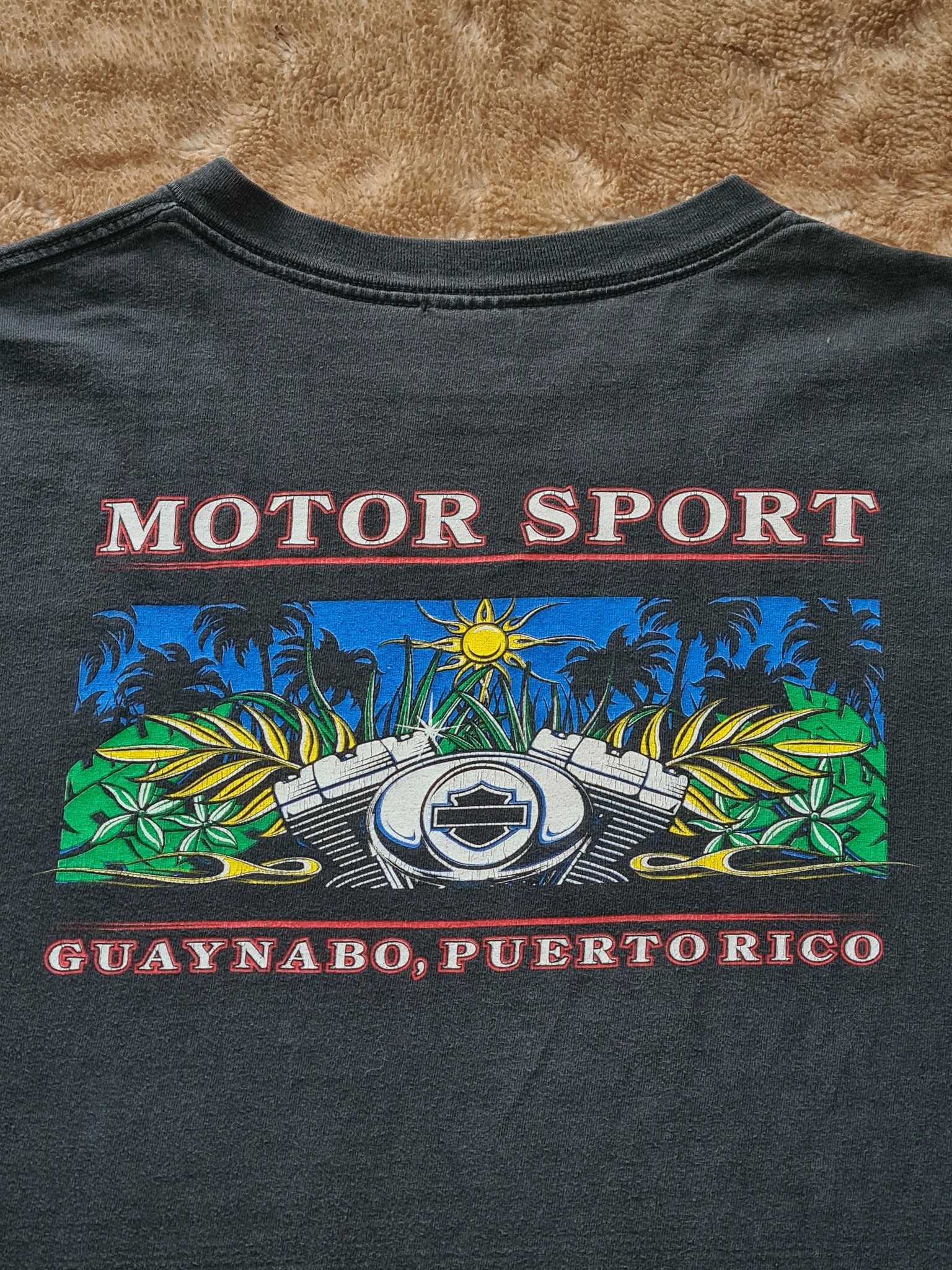 De vintage winkel met tweedehands kleding uit de thrift | 90s HARLEY DAVIDSON ''PUERTO RICO'' T-SHIRT [XL] T-SHIRT