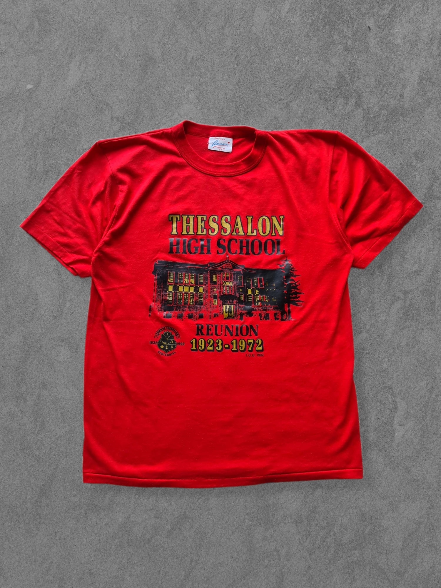 De vintage winkel met tweedehands kleding uit de thrift | 90s PENMANS ''THESSALON REUNION'' T-SHIRT [L] T-SHIRT