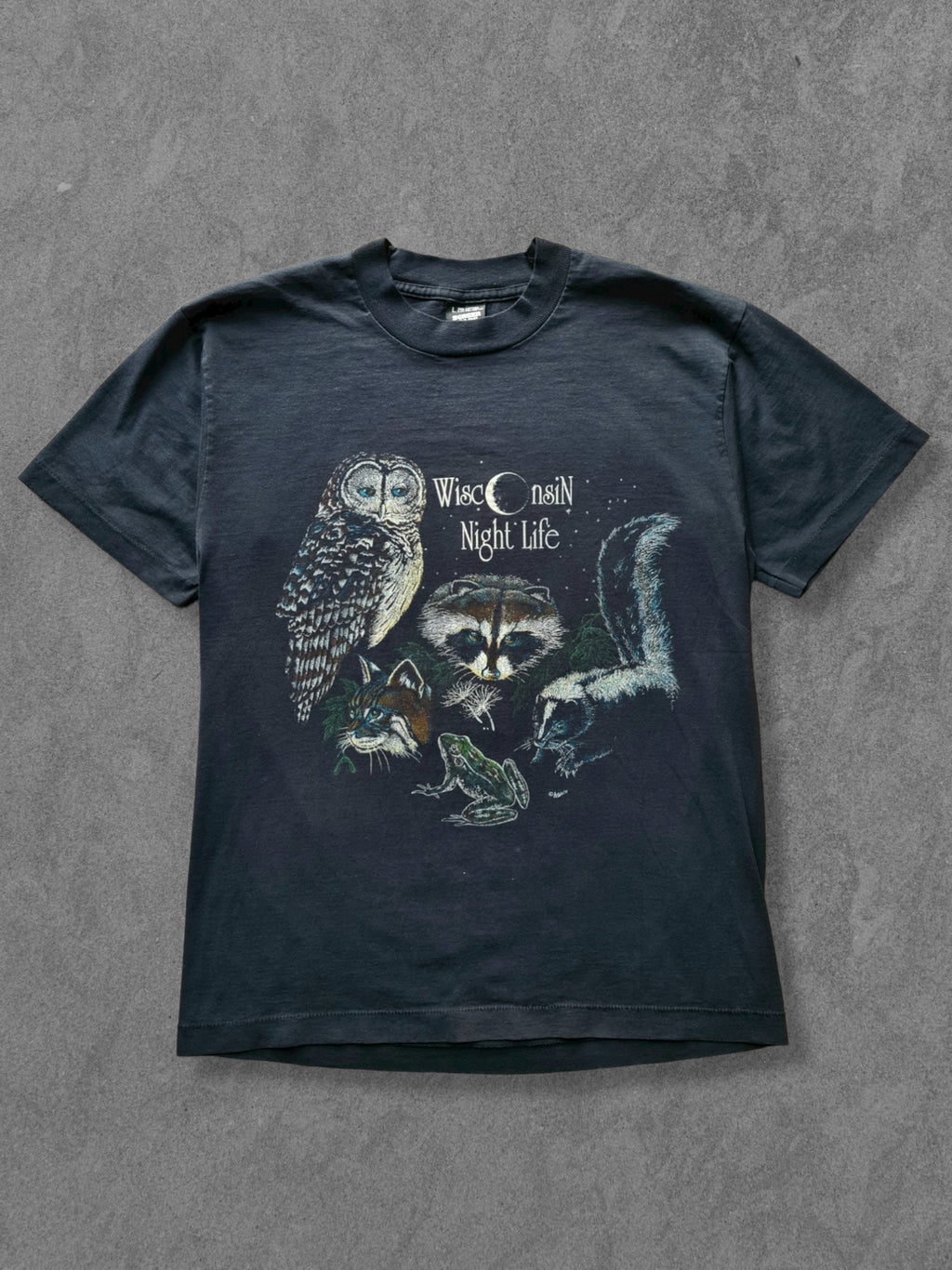 De vintage winkel met tweedehands kleding uit de thrift | 90s SCREEN STARS ''WISCONSIN NIGHTS'' T-SHIRT [L] T-SHIRT