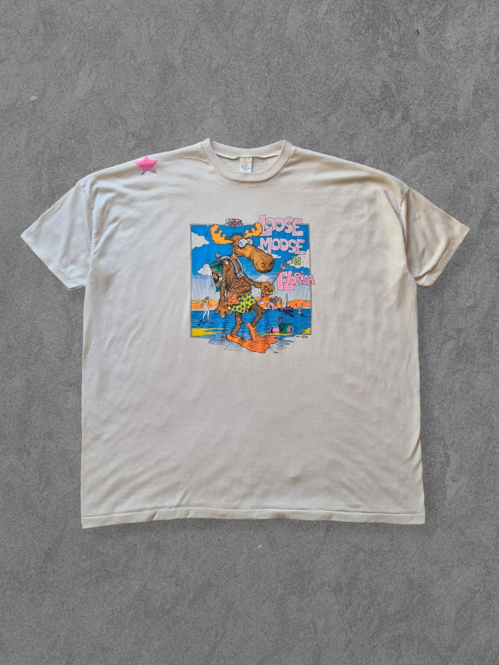 De vintage winkel met tweedehands kleding uit de thrift | 90s U.S.A. BLANX ''LOOSE MOOSE'' T-SHIRT [XXL] T-SHIRT