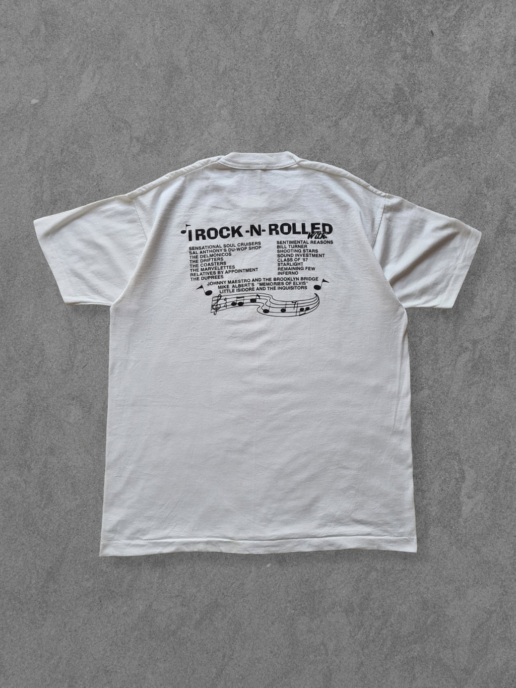 De vintage winkel met tweedehands kleding uit de thrift | 90s ''LOLLI-POP FOUNDATION ROCK N ROLL'' T-SHIRT [XL] T-SHIRT